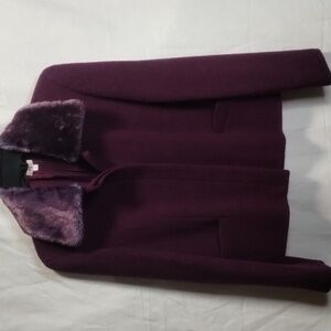 Colour wool purple blazer with detachable faux collar Sz 10 Gorgeous!